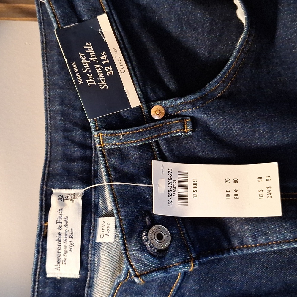 Abercrombie and fitch super skinny ankle high rise women's jeans size 12